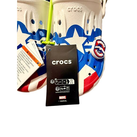 Crocs x Marvel Captain America Echo Clog Sz M8/W10 NWT Sold Out Limited Edition - Picture 8 of 10
